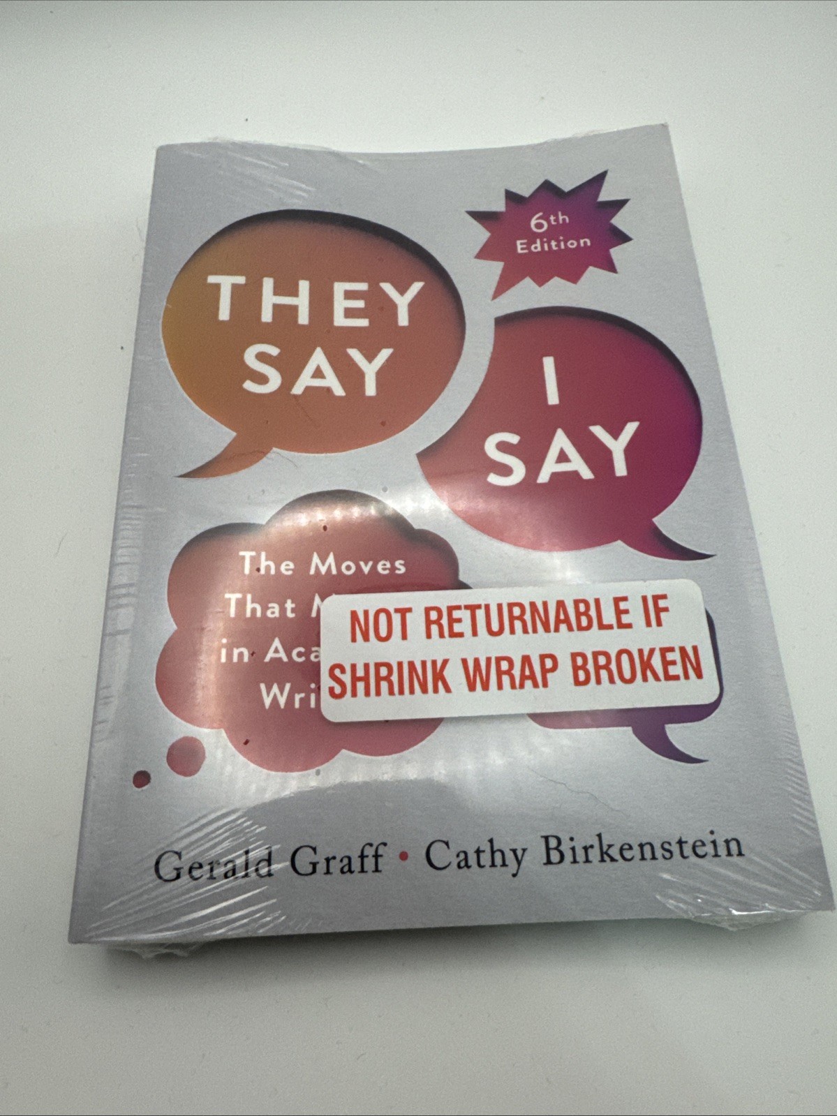 They Say / I Say PB 6th Ed NEW in Shrink Wrap – Graff Birkenstein Free Shipping