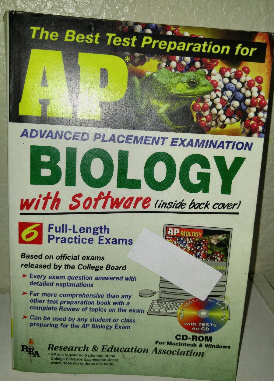 AP BIOLOGY REA College Entrance 6 Full Practice Exams + CD ROM DETAILED Answers