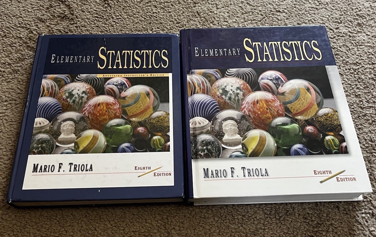 Elementary Statistics Mario Triola 8th Edition – Hardcover Student & Teacher Ed