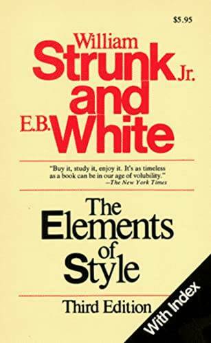 The Elements of Style (with Index) – Paperback By William Strunk, Jr. – GOOD