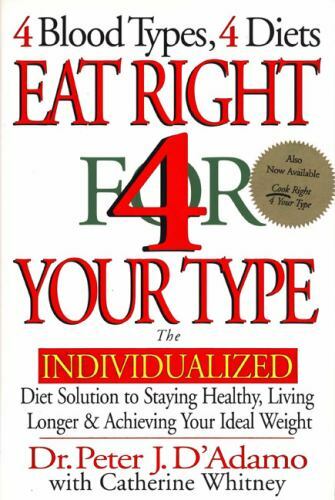 Eat Right 4 Your Type: The Individualized Diet- 9780399142550, DAdamo, hardcover
